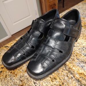 ECCO Mens Abel Black Monk Strap Weave Oxford Dress Shoe 601314 EUR 47 US 13-13.5